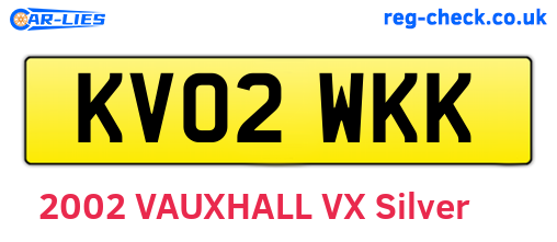 KV02WKK are the vehicle registration plates.
