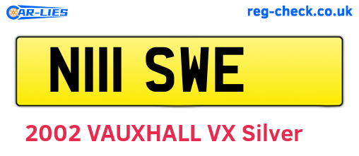 N111SWE are the vehicle registration plates.