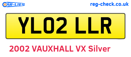 YL02LLR are the vehicle registration plates.