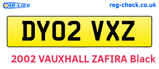 DY02VXZ are the vehicle registration plates.