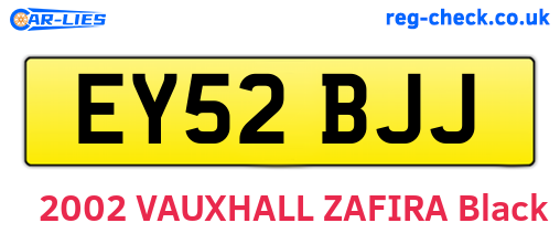 EY52BJJ are the vehicle registration plates.
