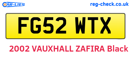 FG52WTX are the vehicle registration plates.