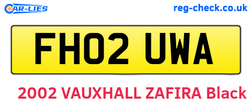 FH02UWA are the vehicle registration plates.