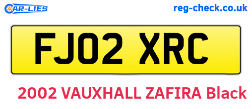 FJ02XRC are the vehicle registration plates.