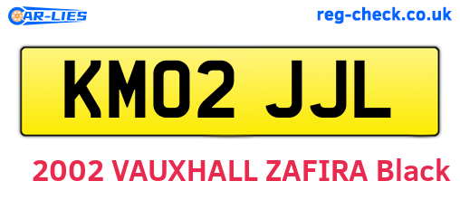 KM02JJL are the vehicle registration plates.