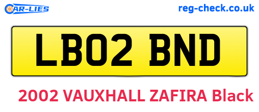 LB02BND are the vehicle registration plates.