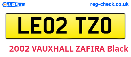 LE02TZO are the vehicle registration plates.