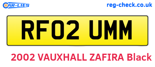 RF02UMM are the vehicle registration plates.