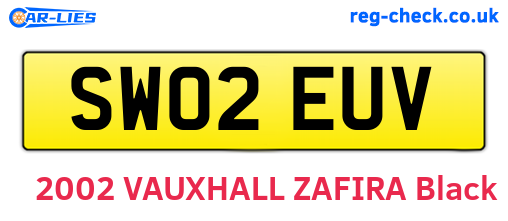 SW02EUV are the vehicle registration plates.