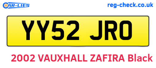 YY52JRO are the vehicle registration plates.