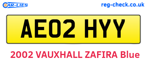 AE02HYY are the vehicle registration plates.