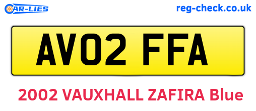 AV02FFA are the vehicle registration plates.