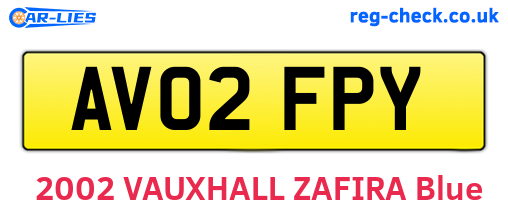 AV02FPY are the vehicle registration plates.