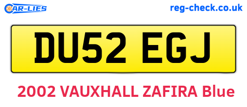 DU52EGJ are the vehicle registration plates.