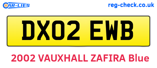 DX02EWB are the vehicle registration plates.
