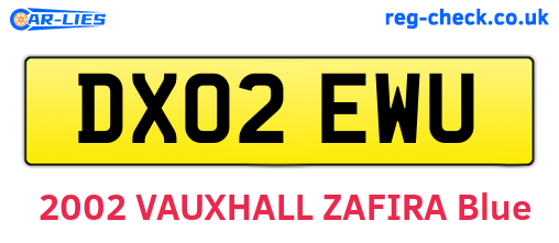DX02EWU are the vehicle registration plates.