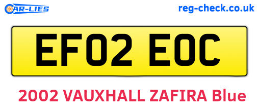 EF02EOC are the vehicle registration plates.