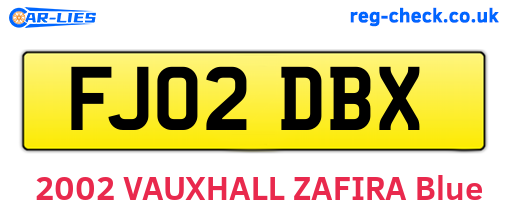 FJ02DBX are the vehicle registration plates.
