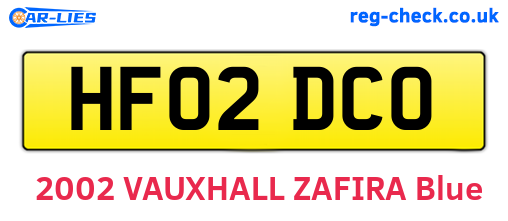HF02DCO are the vehicle registration plates.