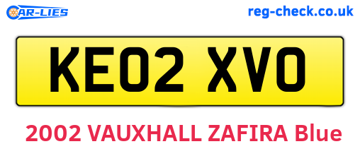 KE02XVO are the vehicle registration plates.