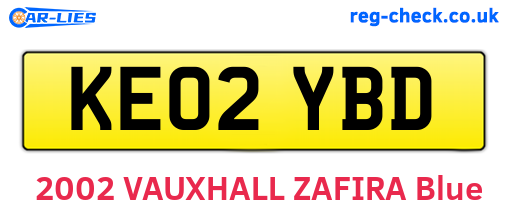 KE02YBD are the vehicle registration plates.