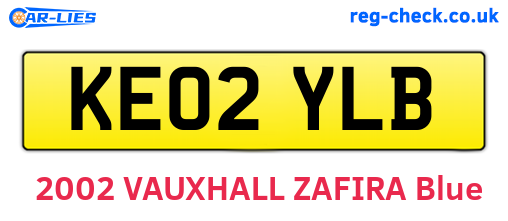 KE02YLB are the vehicle registration plates.