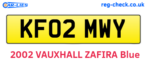 KF02MWY are the vehicle registration plates.