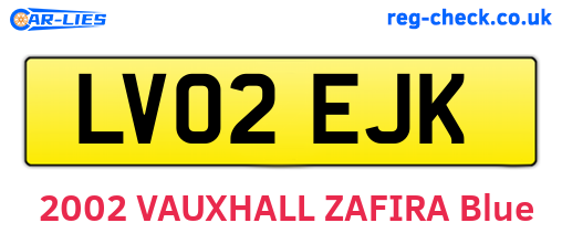 LV02EJK are the vehicle registration plates.