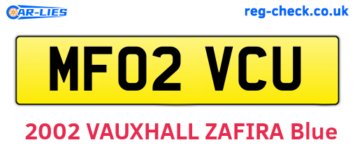 MF02VCU are the vehicle registration plates.