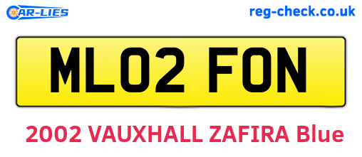 ML02FON are the vehicle registration plates.
