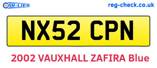 NX52CPN are the vehicle registration plates.
