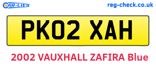 PK02XAH are the vehicle registration plates.