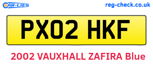 PX02HKF are the vehicle registration plates.
