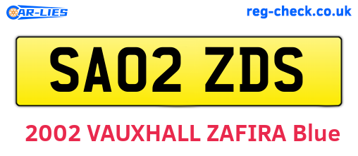 SA02ZDS are the vehicle registration plates.