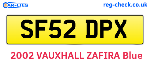 SF52DPX are the vehicle registration plates.