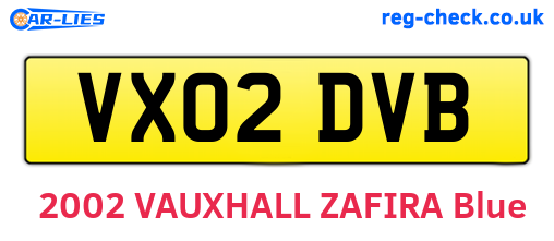 VX02DVB are the vehicle registration plates.