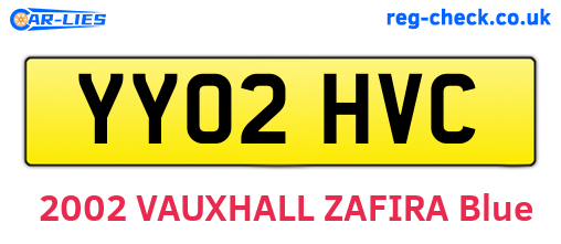 YY02HVC are the vehicle registration plates.
