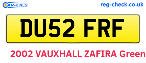 DU52FRF are the vehicle registration plates.