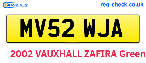 MV52WJA are the vehicle registration plates.