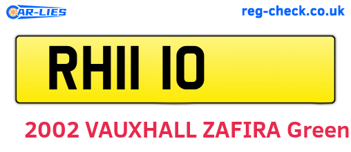RH1110 are the vehicle registration plates.