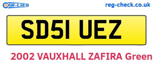 SD51UEZ are the vehicle registration plates.