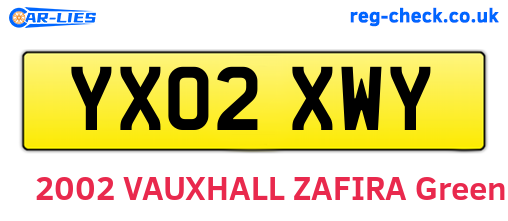 YX02XWY are the vehicle registration plates.