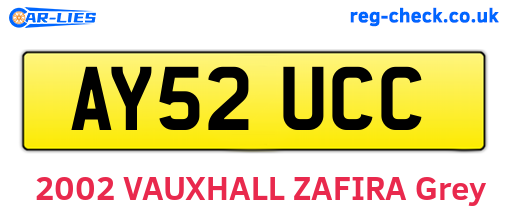 AY52UCC are the vehicle registration plates.
