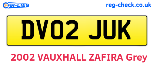 DV02JUK are the vehicle registration plates.