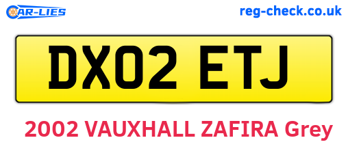 DX02ETJ are the vehicle registration plates.