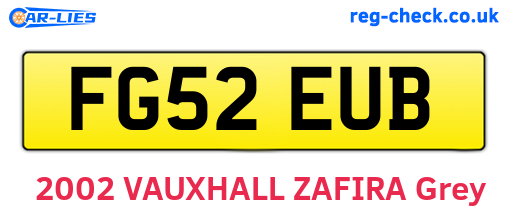 FG52EUB are the vehicle registration plates.