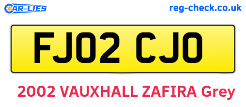 FJ02CJO are the vehicle registration plates.