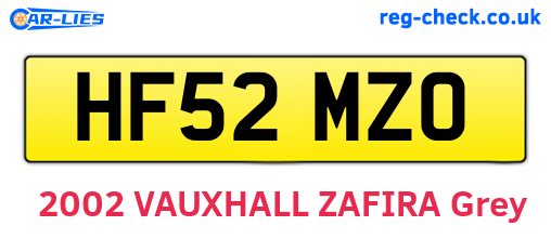 HF52MZO are the vehicle registration plates.