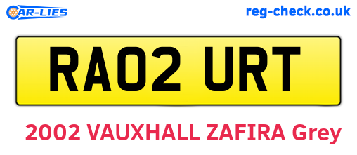 RA02URT are the vehicle registration plates.