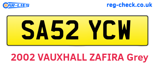 SA52YCW are the vehicle registration plates.